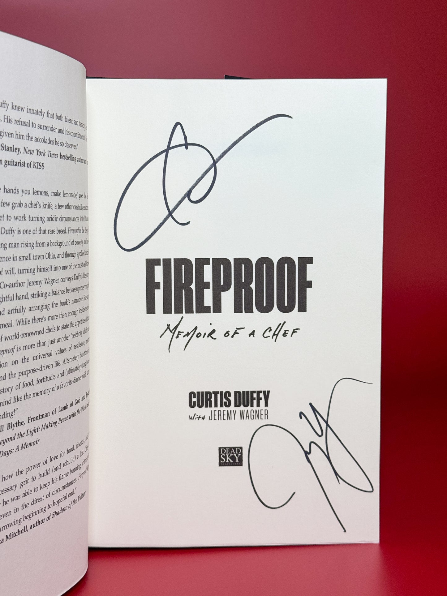 Fireproof: Memoir of a Chef By Curtis Duffy with Jeremy Wagner, SIGNED COPY
